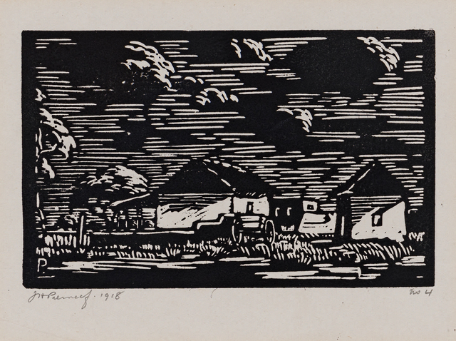 Jacob Hendrik Pierneef, ‘Bewolkte Lug (Maanlig) (Nilant 53)’, 1918, Print, Linocut, Strauss & Co