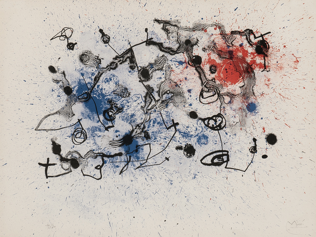 Joan Miró, ‘Lavis bleu et rouge, from Serie II’, 1961, Skinner