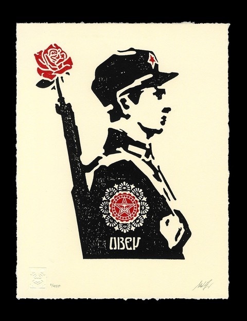 Shepard Fairey (OBEY), ‘Obey rose soldier letterpress’, 2017, Rudolf Budja Gallery