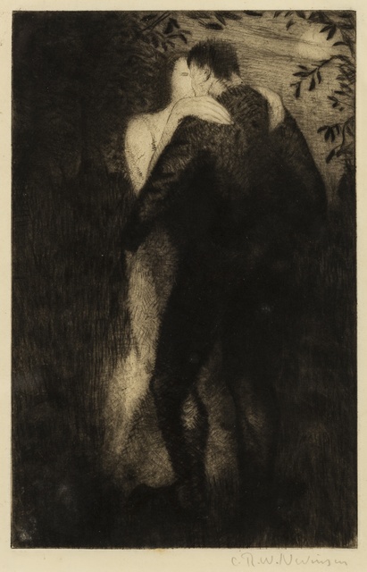 Christopher Richard Wynne Nevinson, ‘Lovers (Black 62)’, 1919, Print, Drypoint, on watermarked F. J. Head & Co. hand-made laid, Forum Auctions
