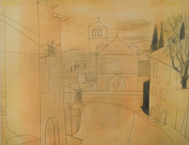 Ben Nicholson, ‘Assisi’, 1955, Painting, Pencil on artist's prepared card, Osborne Samuel