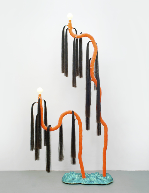 Jonathan Trayte, ‘Orange Foam, Cola Moon (2)’, 2020, Design/Decorative Art, Stainless steel, foam, polymer compound, pigments, nylon flock, crushed glass, reinforced plastics, horse hair, lightfittings, Friedman Benda