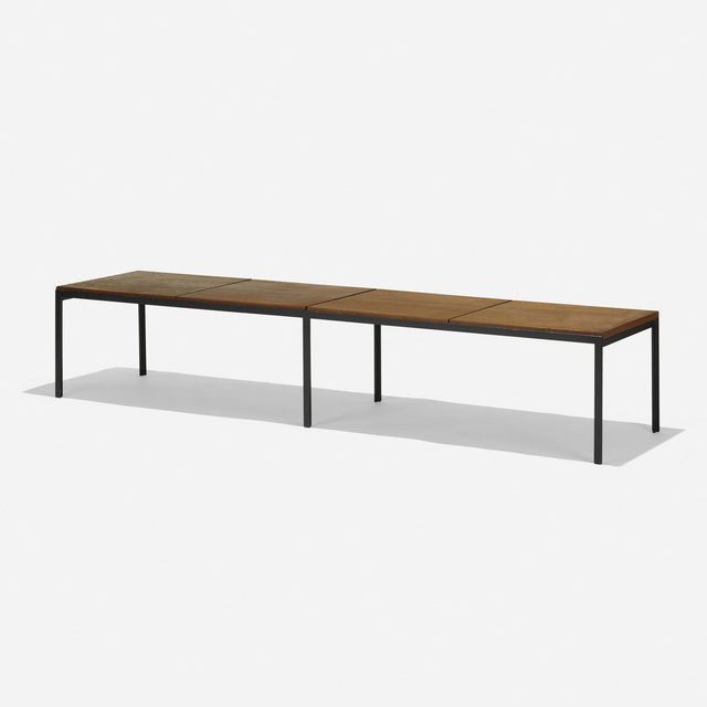 Florence Knoll, ‘T Angle bench’, 1956, Design/Decorative Art, Walnut, enameled steel, Rago/Wright