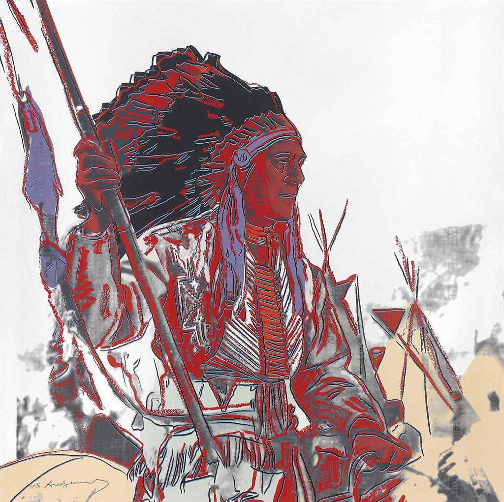 Andy Warhol - War Bonnet Indian, from: Cowboys and Indians