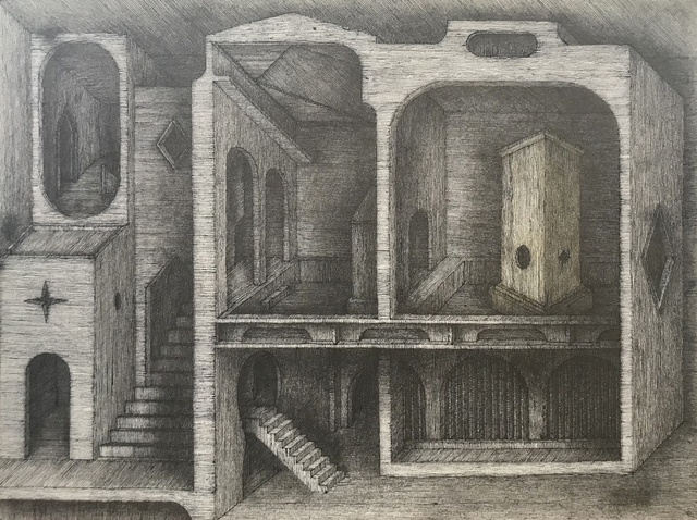 Hong Buhm, ‘unnamed place #1’, 2019, Drawing, Collage or other Work on Paper, Pencil, pen, ink, etching paper, Gallery SoSo