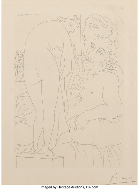 Pablo Picasso, ‘Le Repos du Sculpteur devant un nu a la Draperie (from La Suite Vollard)’, 1933, Heritage Auctions