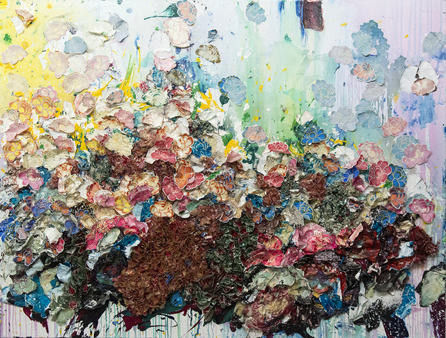 Zhuang Hong Yi, ‘Composition #815 - large, floral, textured, origami, bright, colourful resin art’, 2012, Painting, Mixed media on canvas, Oeno Gallery