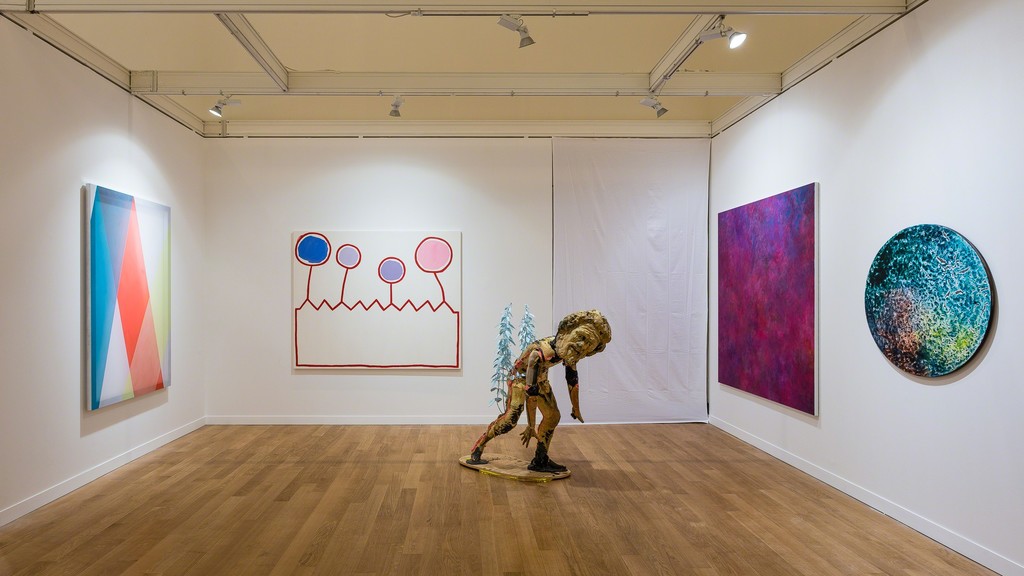 Valentin @ FIAC 2018, Grand Palais, Paris (FR).
Booth 1F15 with:
Cécile Bart, Eric Baudart, Jean-Baptiste Bernadet, Border Lab (Arthur Gaston-Dreyfus & Nils Montigny), Folkert de Jong, Stephen Felton, Nicolas Moulin & David Renggli.
© Photo: Grégory Copitet / Courtesy of the artists and Valentin, Paris. Valentin @ FIAC 2018, Grand Palais, Paris (FR).
Booth 1F15 with:
Cécile Bart, Eric Baudart, Jean-Baptiste Bernadet, Border Lab (Arthur Gaston-Dreyfus & Nils Montigny), Folkert de Jong, Stephen Felton, Nicolas Moulin & David Renggli.
© Photo: Grégory Copitet / Courtesy of the artists and Valentin, Paris.