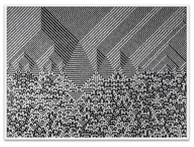 Troika, ‘Calculating the Universe’, 2014, Mixed Media, 23,940 black & white dice, Kohn Gallery