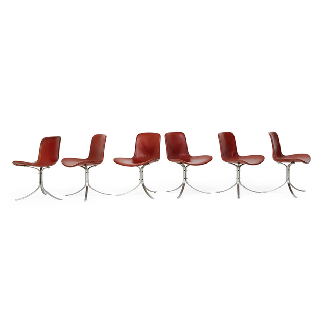 Poul Kjærholm, ‘Set Of Six Pk9 Chairs, Denmark’, 1960s, Rago/Wright