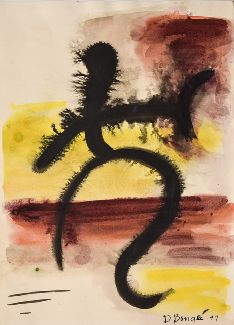 Dusti Bongé, ‘Untitled (Black Abstract Composition with Red and Yellow)’, 1949, Amanda Winstead Fine Art