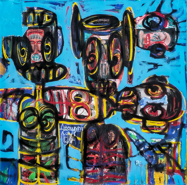 Aboudia, ‘Visages et deux masques’, 2017, Out of Africa Gallery