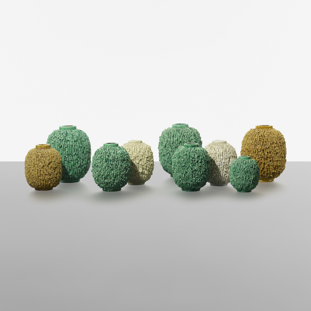 Gunnar Nylund, ‘Hedgehog vases, collection of nine’, c. 1950, Textile Arts, Glazed stoneware, Rago/Wright