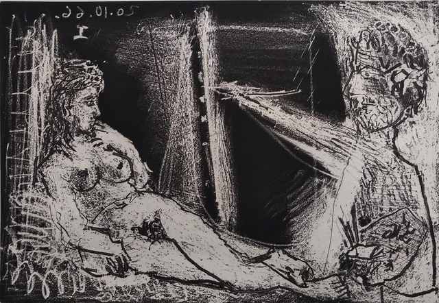 Pablo Picasso, ‘Painter in Half-figure and Reclining Model | Peintre en demi-figure et modele allongè’, 1966, Gilden's Art Gallery