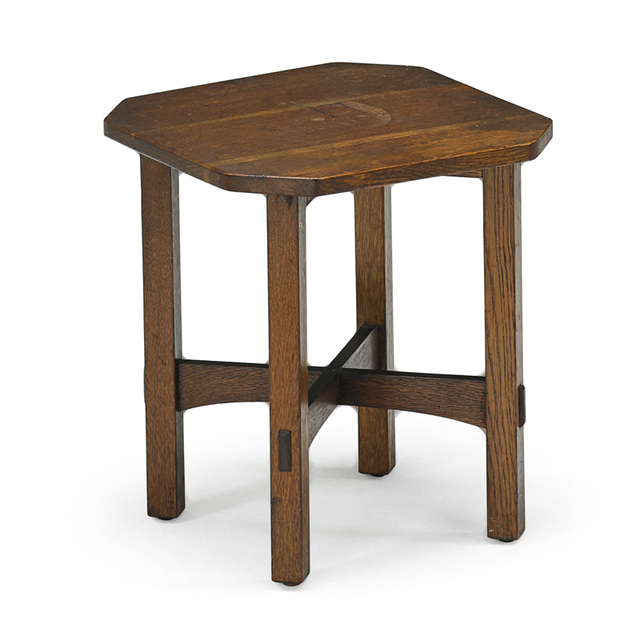 L. & J.G. Stickley, ‘Tabouret, Fayetteville, NY’, ca. 1917, Rago/Wright