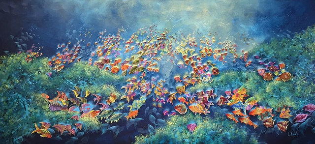 Laura Reich, ‘Fondo del Mar ’, 2018, Painting, Mixed Media, Peimbert Art