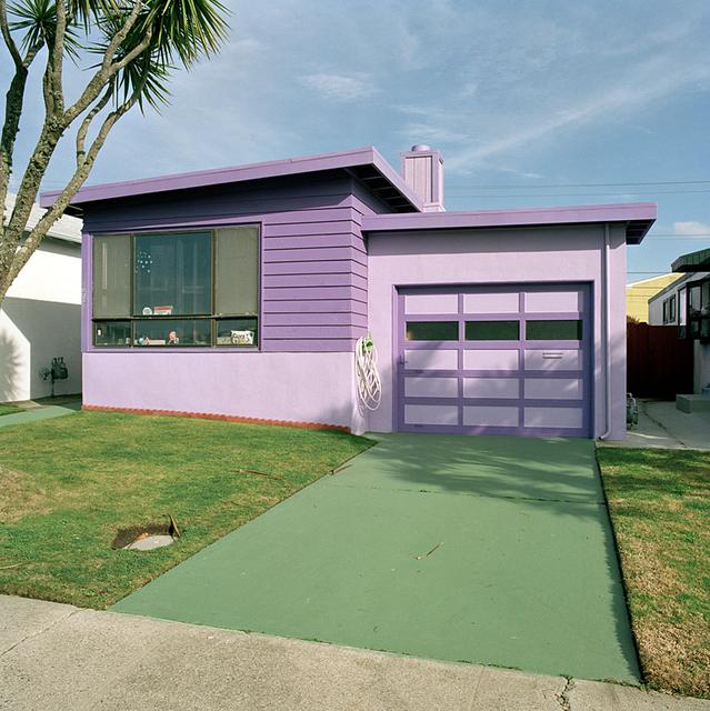 Jeff Brouws, ‘Hyacinth, Daly City, California (Freshly Painted Houses)’, 1991, Robert Klein Gallery