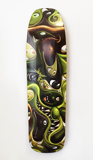 Kenny Scharf, ‘'The Hundreds' (skateboard deck)’, 2015, Print, Screen print on 7-ply Canadian Maple hardwood skateboard deck., Signari Gallery