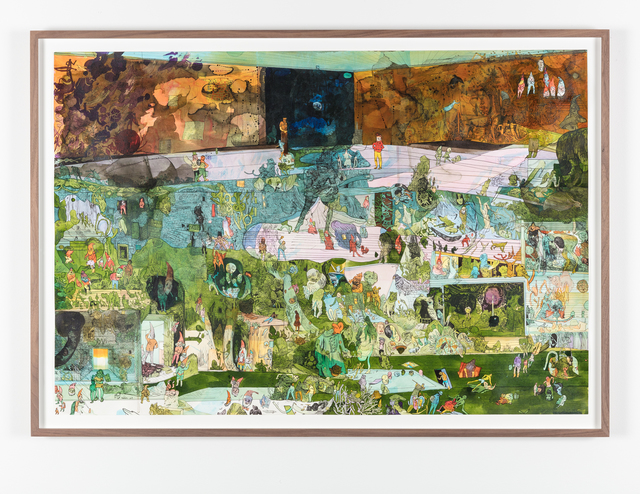 Peter Köhler, ‘A Path Low to the Ground’, 2019, Drawing, Collage or other Work on Paper, Ink and acrylic on paper, Galleri Magnus Karlsson