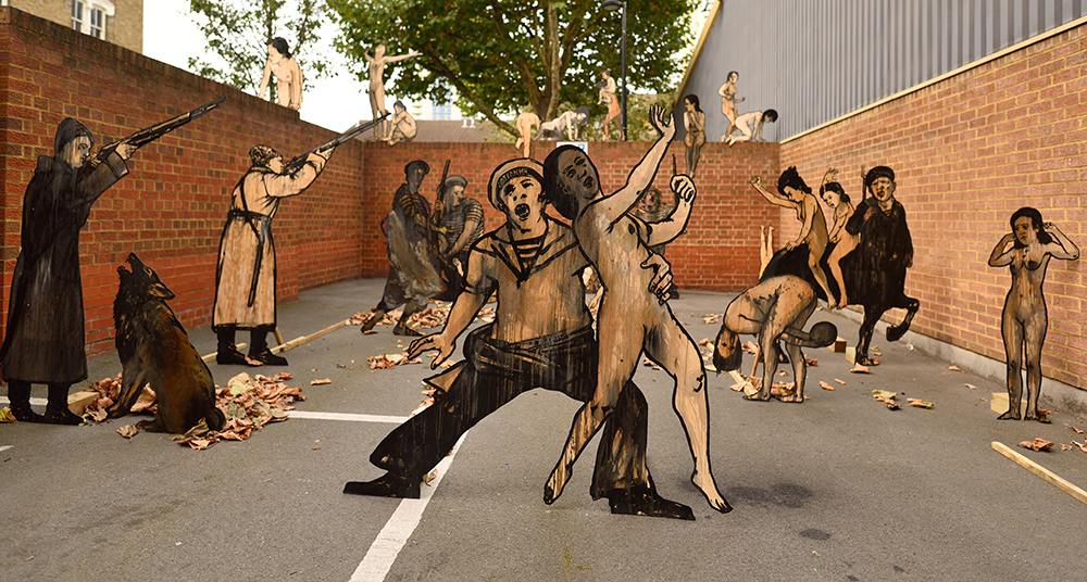 Alexander Shishkin-Hokusai. Storming. Total installation of 43 flat sculptures. Fragment. 2017. ©Shtager Gallery Alexander Shishkin-Hokusai. Storming. Total installation of 43 flat sculptures. Fragment. 2017. ©Shtager Gallery