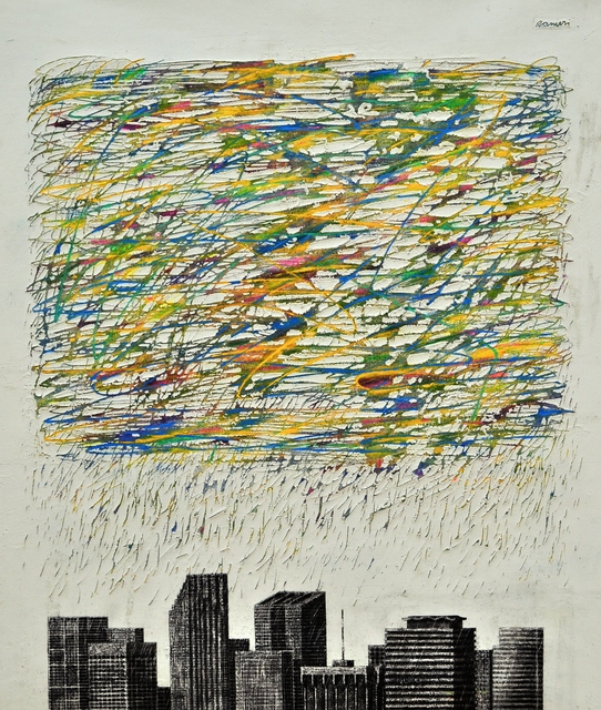 Juan Ranieri, ‘Sudden storm over the Downtown ’, 2017, Painting, Elastomeric mastic, enamel and acrylic on canvas, Smart Gallery BA