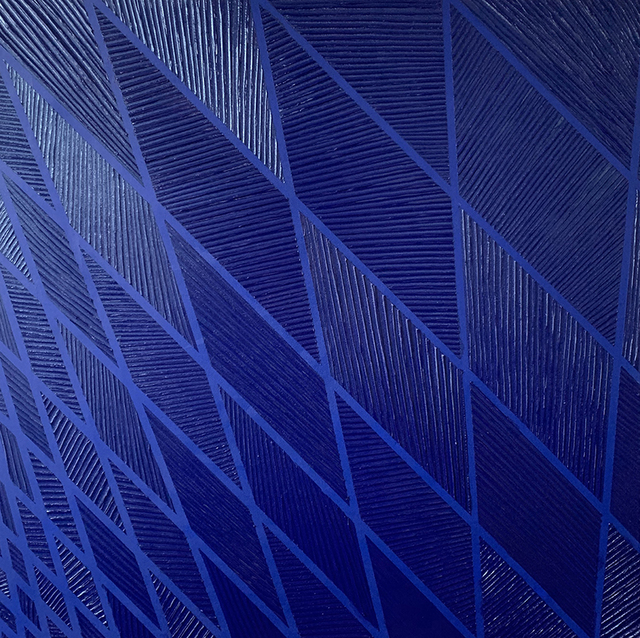 Carole Jury, ‘Tower Series Monochrome Blue #1’, 2019, Painting, Oil on Cotton Canvas, Alessandro Berni Gallery