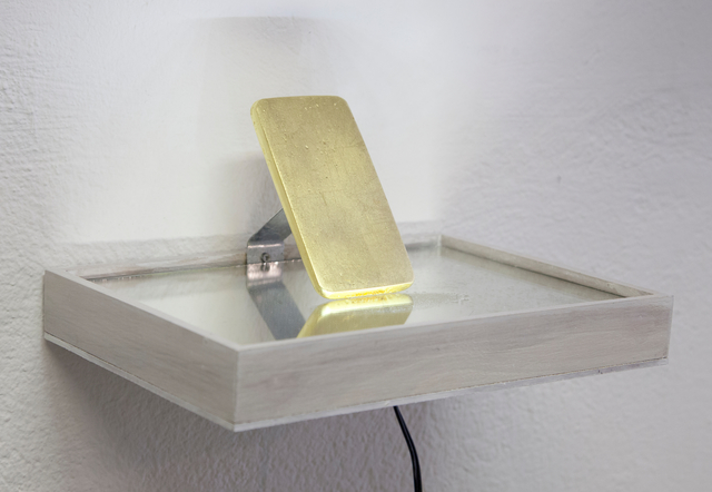 Rosmarie Lukasser, ‘Ikone i1.1’, 2014, Sculpture, Plaster, beaten foil, Galerie Krinzinger