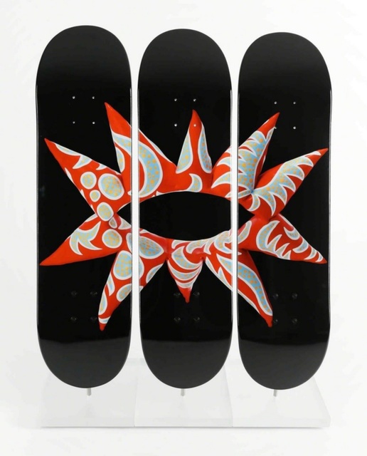Yayoi Kusama, ‘Skateboard Triptych (Set of three (3) separate skateboards)’, 2014, Ephemera or Merchandise, Set of 3 Separate Limited Edition numbered skate decks on 7-ply Canadian maplewood, Alpha 137 Gallery