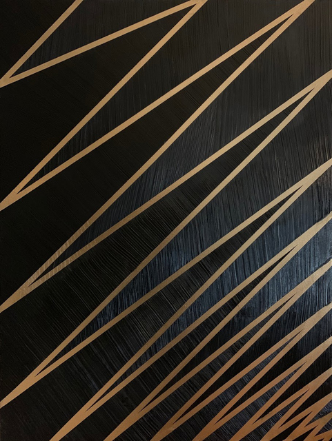 Carole Jury, ‘Tower Series Bichrome Black & Gold #1’, 2019, Painting, Cotton Canvas, Alessandro Berni Gallery