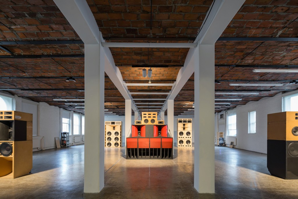 Installation view of "Sound Systems series," 2001-2012
Mark Leckey: Containers and Their Drivers at MoMA PS1, October 23, 2016 - March 5, 2017
Photograph by Pablo Enriquez
Courtesy the artist and MoMA PS1 Installation view of "Sound Systems series," 2001-2012
Mark Leckey: Containers and Their Drivers at MoMA PS1, October 23, 2016 - March 5, 2017
Photograph by Pablo Enriquez
Courtesy the artist and MoMA PS1