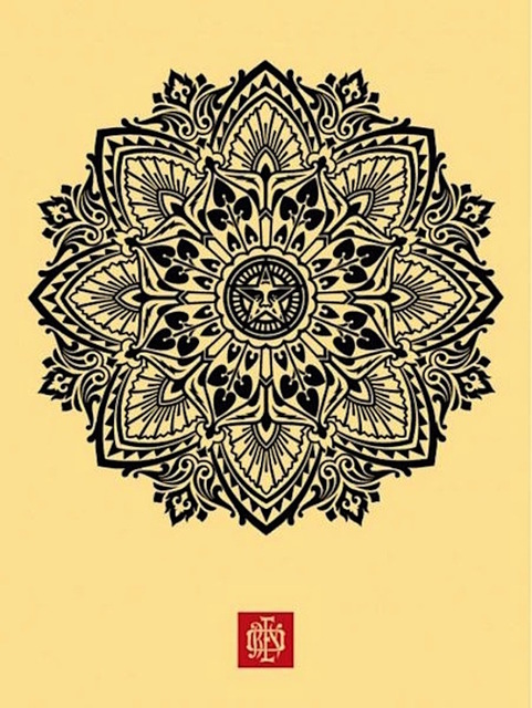 Shepard Fairey (OBEY), ‘Mandala Ornament Cream ’, 2010, Gregg Shienbaum Fine Art