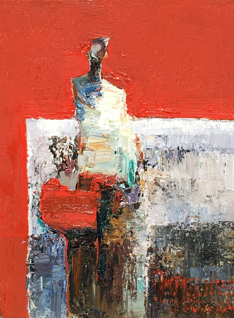 Danny McCaw, ‘Corner Booth’, 2018, Painting, Oil on panel (15" x 13" framed), Sue Greenwood Fine Art