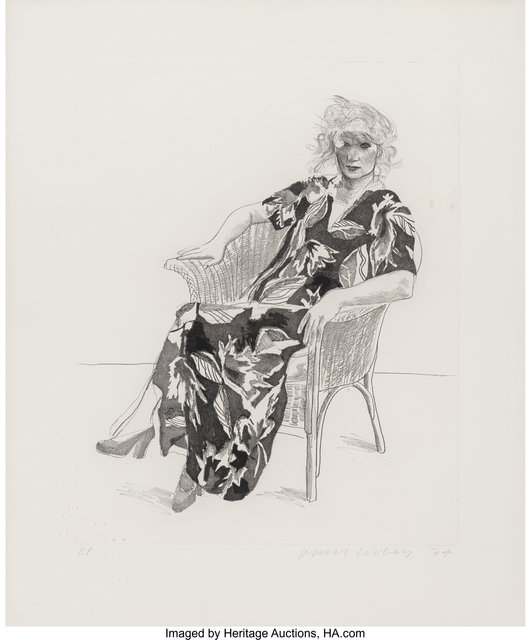 David Hockney, ‘Celia in a Wicker Chair’, 1974, Heritage Auctions