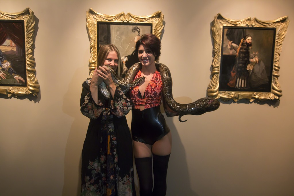 Gail Potocki's FREAKS: Artist Gail Potocki and and Kimama the Snake Dancer with Paleo. Gail Potocki's FREAKS: Artist Gail Potocki and and Kimama the Snake Dancer with Paleo.