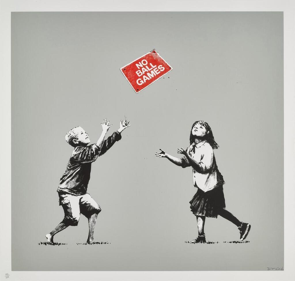 Banksy - No Ball Games (Grey)