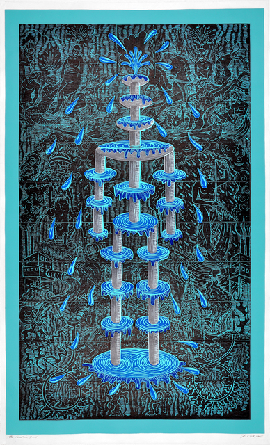 John Buck, ‘The Fountain’, 2015, Print, Color woodcut/relief, Shark's Ink.