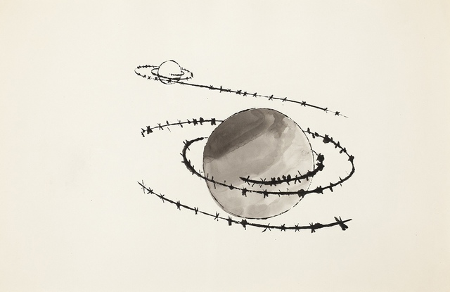 Andy Warhol, ‘Untitled (Saturn)’, circa 1954, Drawing, Collage or other Work on Paper, Gouache and ink on paper, Forum Auctions