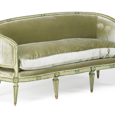 Italian Neoclassical Painted & Parcel Gilt Settee (ca. 1800)
