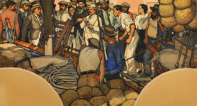 Harold Von Schmidt, ‘"It's His Word Against Mine." Cosmopolitan Story Illustration’, 1932, Painting, Oil on Board, The Illustrated Gallery