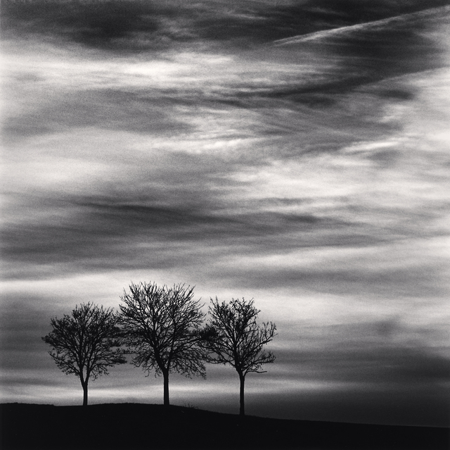 Michael Kenna, ‘Three Trees at Dusk - Fain les Moutiers, Bourgogne, France. ’, 2013, Photography, Sepia toned silver gelatin print, Galeria de Babel
