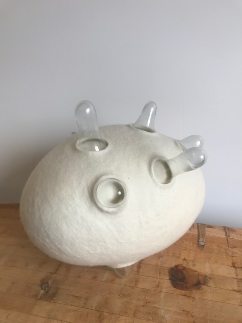 Elodie Antoine, ‘Blanche 1’, 2020, Textile Arts, White felt and glass, Aeroplastics
