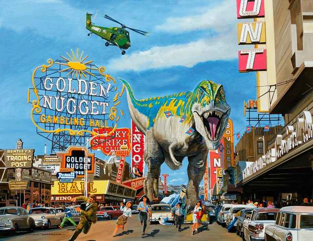 Alain Bertrand, ‘T-Rex on the Las Vegas Strip’, Catto Gallery