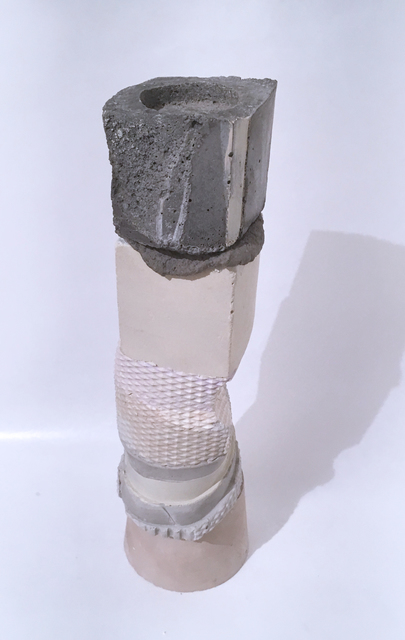 Dena Paige Fischer, ‘Layered Votive Sculpture (pink/grey/white)’, 2020, Sculpture, Hydrocal, pigmented concrete, paint and polyurethane, Deep Space Gallery