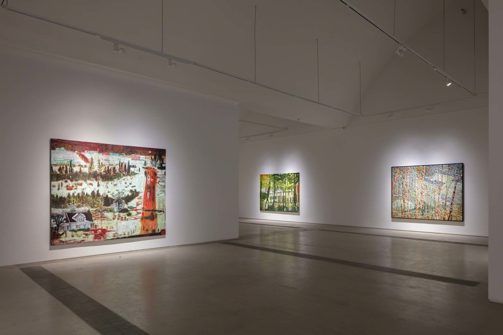Installation view of the exhibition Peter Doig "Cabins and Canoes: the Unreasonable Silence of the World"
Faurschou Foundation, Beijing, 2017
Artworks in this photo:
Iron Hill(1991),Concrete Cabin(1991-92)and The Architect’s Home in the Ravine(1991) ©Peter Doig
Photograph by Kitmin Lee
©Faurschou Foundation Installation view of the exhibition Peter Doig "Cabins and Canoes: the Unreasonable Silence of the World"
Faurschou Foundation, Beijing, 2017
Artworks in this photo:
Iron Hill(1991),Concrete Cabin(1991-92)and The Architect’s Home in the Ravine(1991) ©Peter Doig
Photograph by Kitmin Lee
©Faurschou Foundation