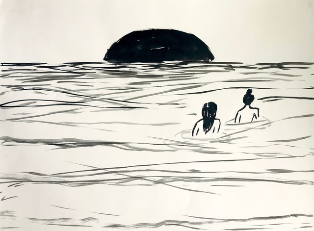 Carissa Potter, ‘Ocean Sun’, 2019, Drawing, Collage or other Work on Paper, Sumi Ink on Paper, Eleanor Harwood Gallery