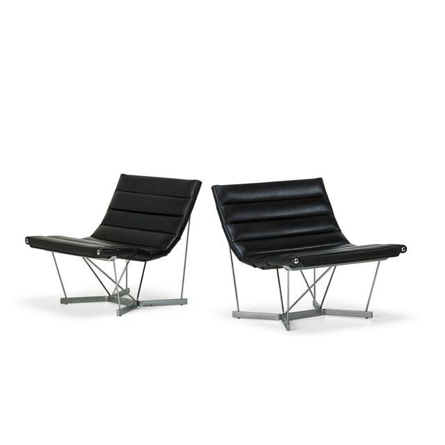 George Nelson, ‘Pair Of Catenary Chairs, Zeeland, Mi’, 1960s, Rago/Wright