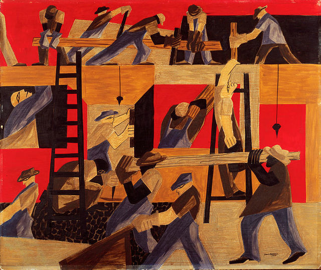 Jacob Lawrence, ‘The Builders’, 1947, Painting, Tempera on board, White House Historical Association