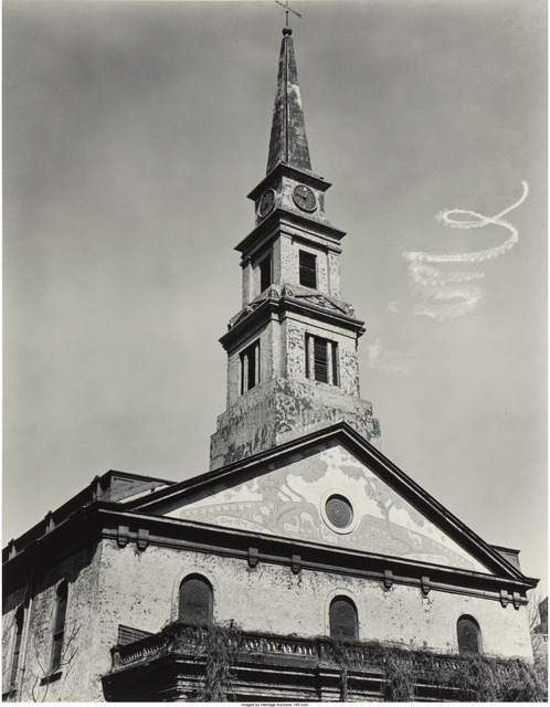 Berenice Abbott, ‘St. Mark's Church with skywriting, New York City’, 1937, Heritage Auctions