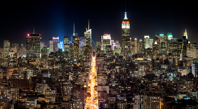 Andrew Prokos, ‘Panoramic Cityscape of Manhattan at Night’, 2017, Andrew Prokos Fine Art Photography