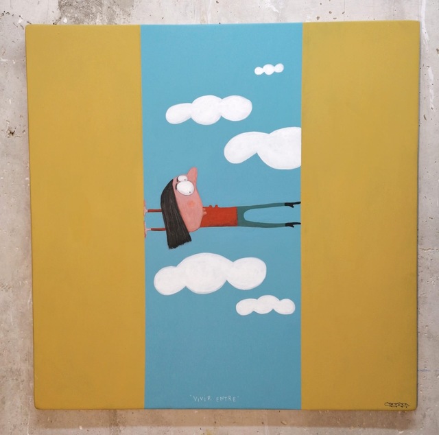 Moisés Yagües, ‘Vivir entre’, 2021, Painting, Mixed media on board, Galería Marita Segovia